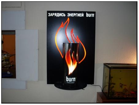 Устанавливаем рекламные конструкции «Burn» компании Coca Cola в высших учебных заведениях